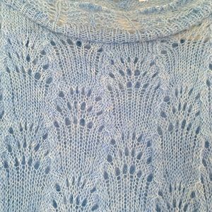 Light Blue Blue Blend Scalloped Edge Sweater